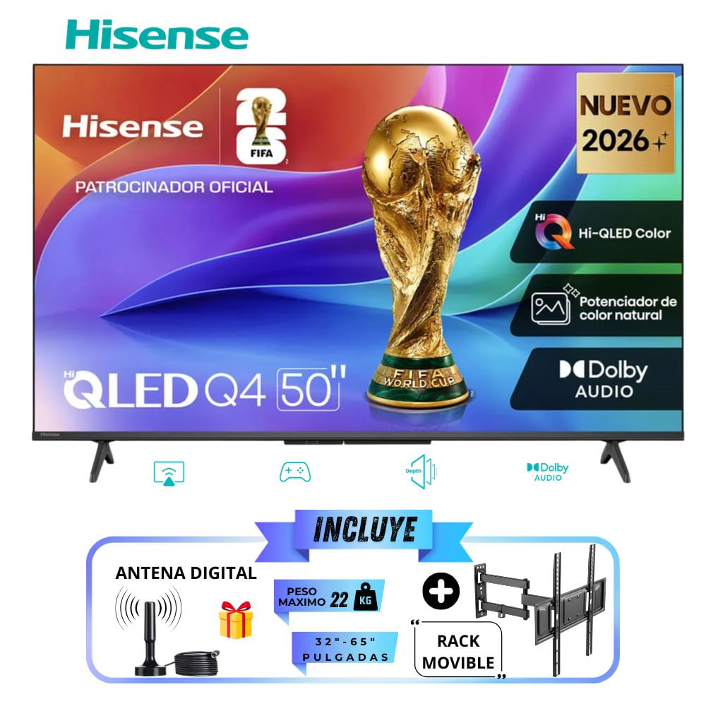 Televisor Hisense QLED 50 Full HD Smart Tv 50Q4SV - Rack Movible