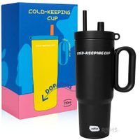 Vaso Térmico Negro De Acero Inoxidable Con Sorbete E Infusor