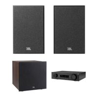 JBL MA310 Receptor A/V 5.2 Canales con Kit de Altavoces Bookshelf Stage 240B y Subwoofer S
