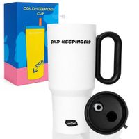 Vaso Térmico Blanco De Acero Inoxidable Con Infusor Y Sorbete