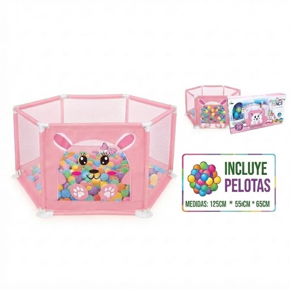 Corralito Piscina para Bebe con pelotas incluidas 125cm x 55cm x 65cm