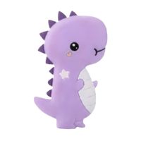 Mordedor de Silicona Dino Lila para Bebés con Estuche
