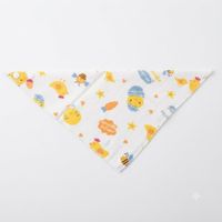 Babero Bandana de Algodón Suave Blanco para Bebés Diseño de Pollito y Abejita