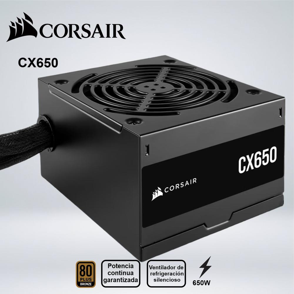 FUENTE DE ALIMENTACIÓN CORSAIR CX650 80 PLUS BRONZE DE 650 W