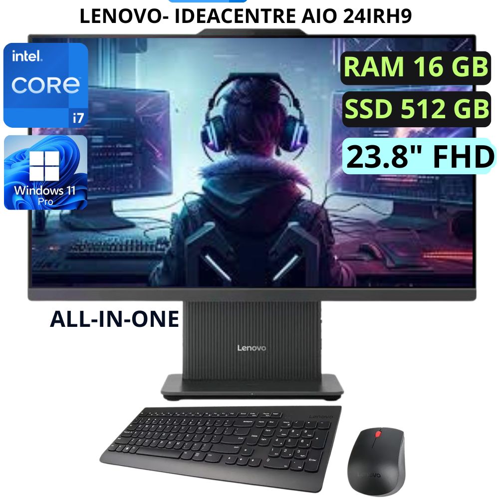 ALL IN ONE LENOVO IdeaCentre 24IRH9 INTEL CORE i7 Ram 16GB  SSD 512 GB- F0HN00MJLD