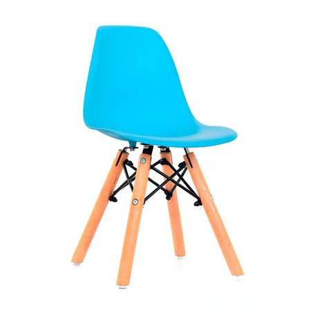 Silla de Diseño Decorativo Eames Polipropileno/Madera Celeste Bonno