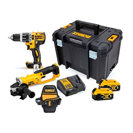 Taladro percutor + amoladora + tstack + portatal dck209 Dewalt