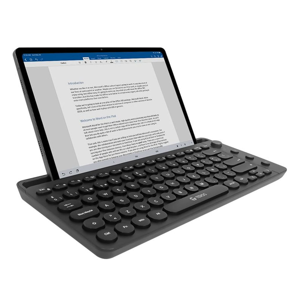 TECLADO INALÁMBRICO TEROS TE-4064N, 2.4 GHZ, BLUETOOTH 3.0 / 5.2, 80 TECLAS, NEGRO