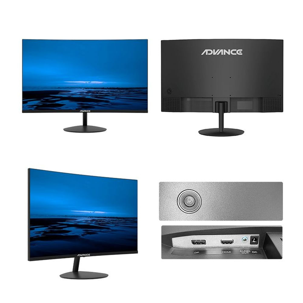 Monitor Curvo ADVANCE ADV-2452S 23.6 FHD VA 100Hz 1ms HDMI DP con Parlantes