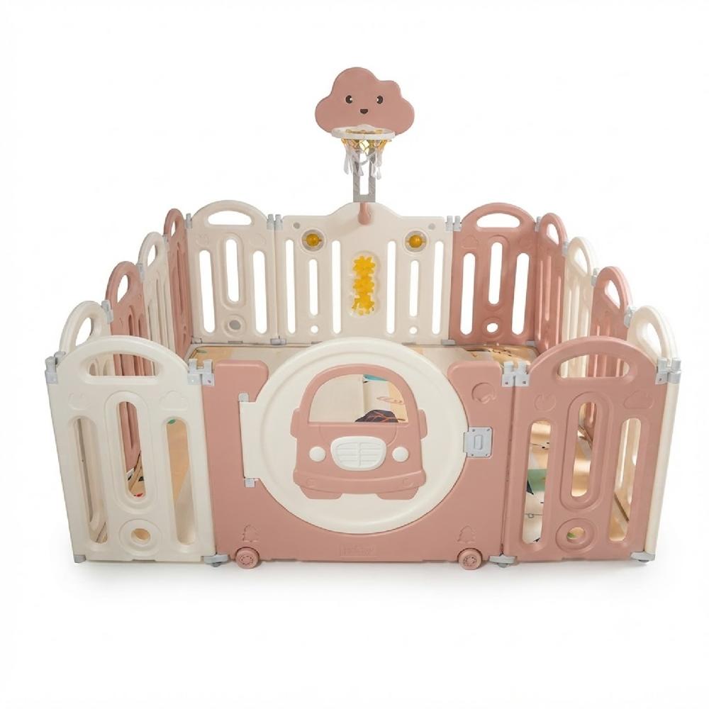 Corral de Juego con Alfombra EBABY851 Rosado