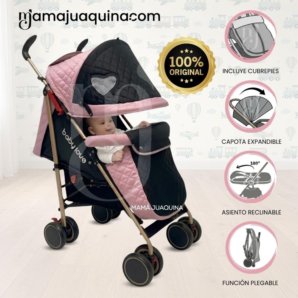 Coche Bastón Plegado Compacto ISABEL GOLD II Edición Exclusiva Light Pink - Black