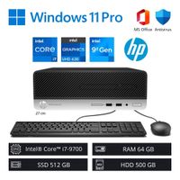 Computadora PC HP ProDesk Intel Core i7 9ª Gen 4.70GHz 64GB RAM 512GB SSD 500GB HDD | Refurbished