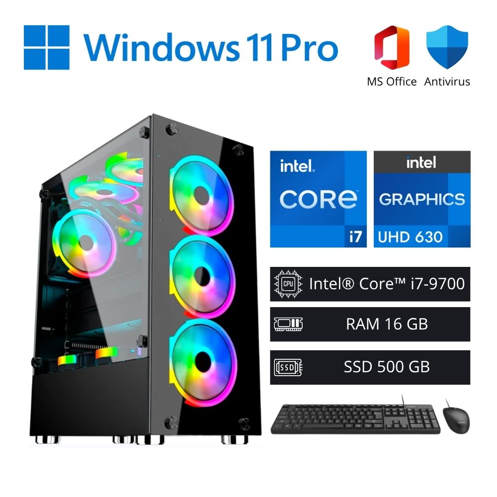 Computadora PC Gamer Intel Core i7 9ª Gen 4,70 GHz 16GB RAM 500GB SSD