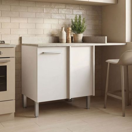 Módulo esquinero bajo de cocina Lunar Blanco Orange