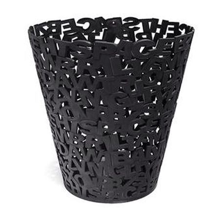 Papelera letras negro