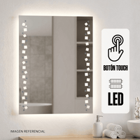 Espejo de Baño Zaga Landon Marco de Vidrio Laricina Brillante 50x70 cm