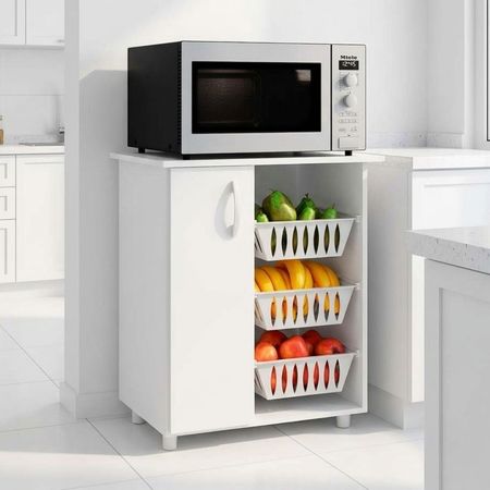 Mueble multiuso para microondas Dalia MDP 1 Puerta Blanco Orange