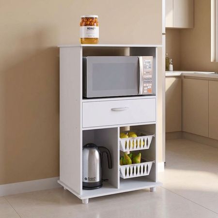 Mueble multiuso para microondas Dalia MDP 1 Puerta + Cajón Blanco Orange