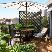 Sombrilla de Terraza Central Aluminio Hexagonal 290cm Blanco Orange