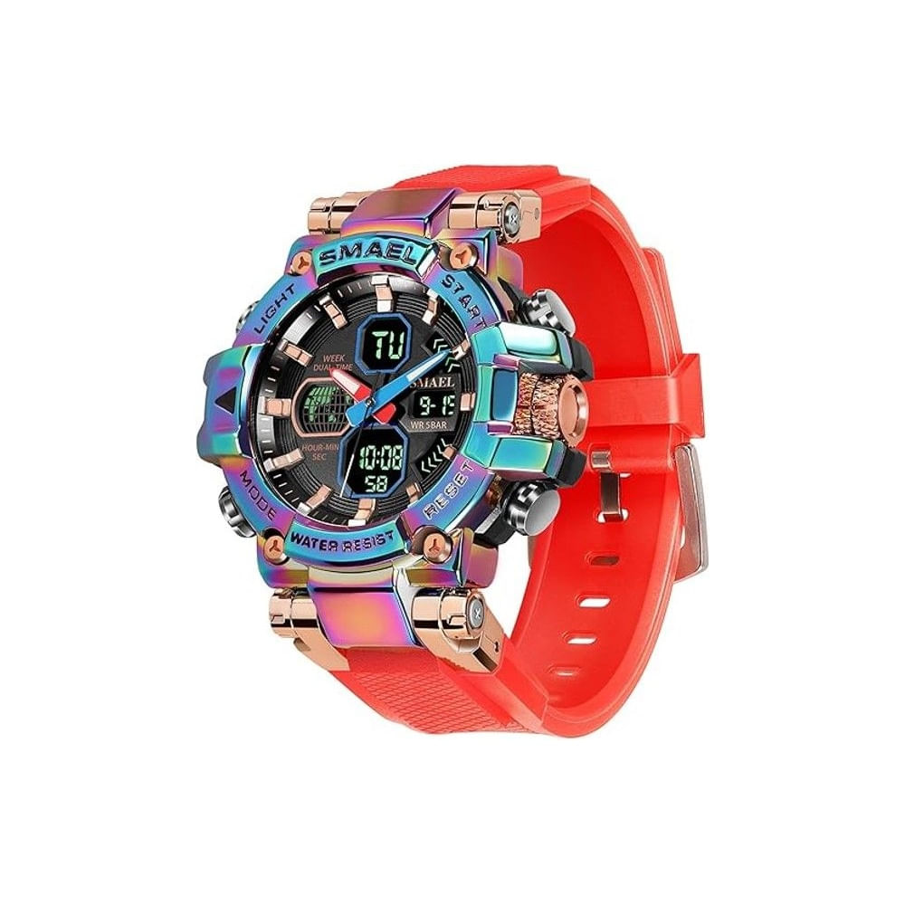 Reloj pulsera digital LED SMAEL 8027 doble hora Multicolor