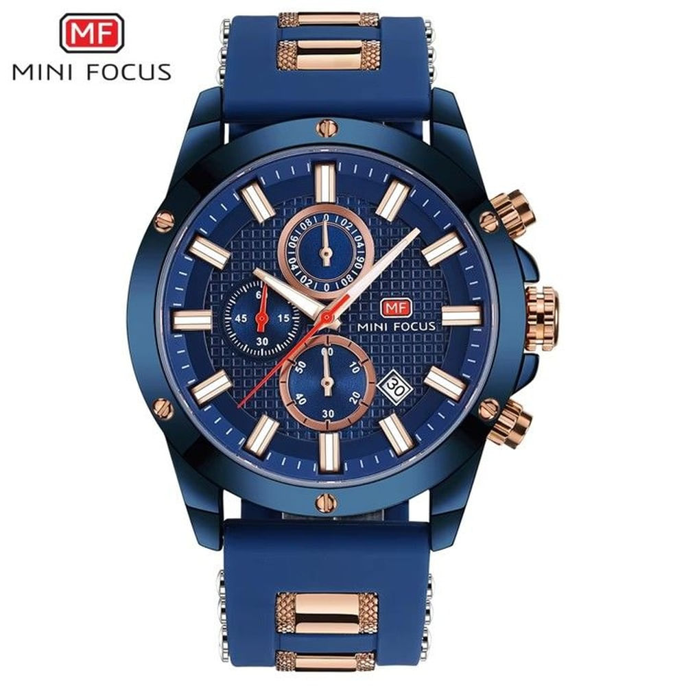 Reloj Análogo Mini Focus MF0089G Cronógrafo Resistente al agua Azul