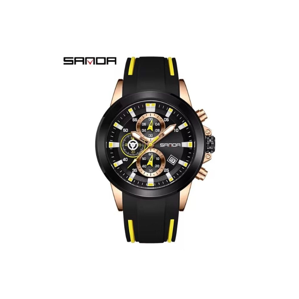 Reloj de pulsera análogo SANDA 5503 Resistente al agua Negro