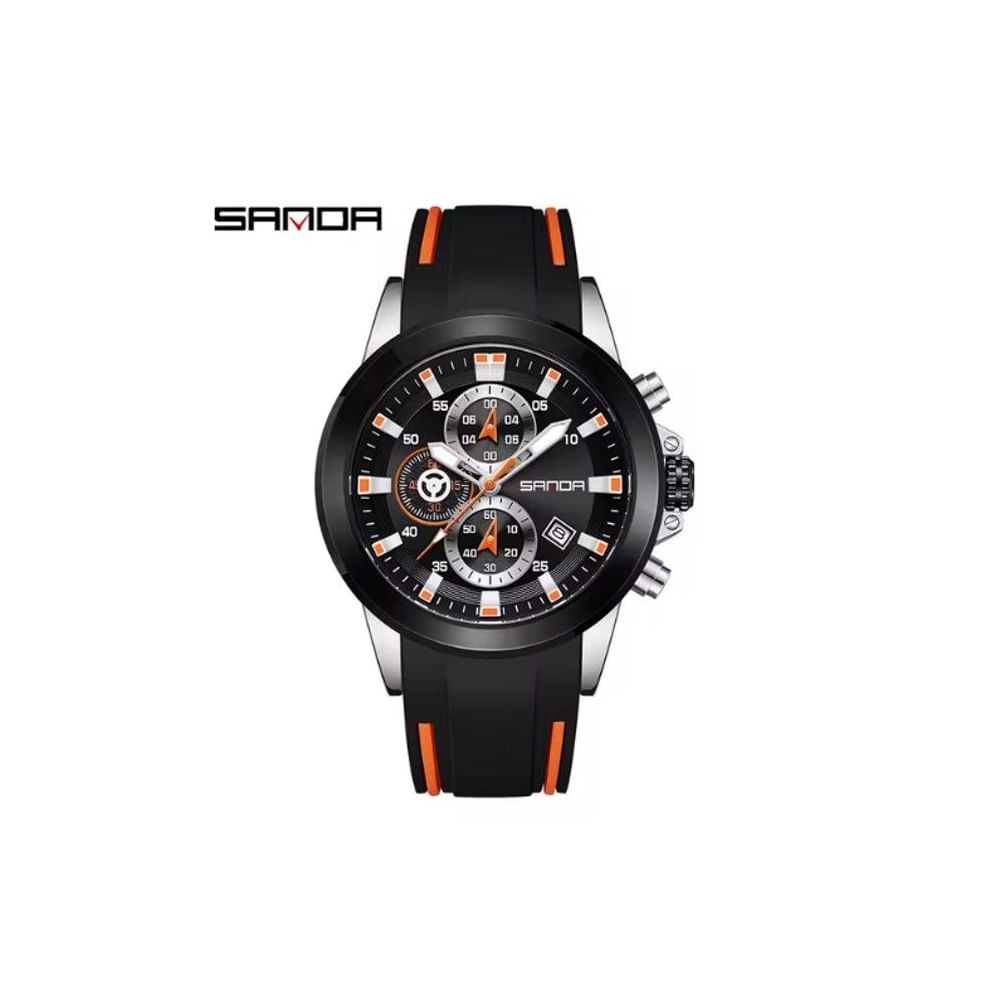 Reloj de pulsera análogo SANDA 5503 Resistente al agua Naranja
