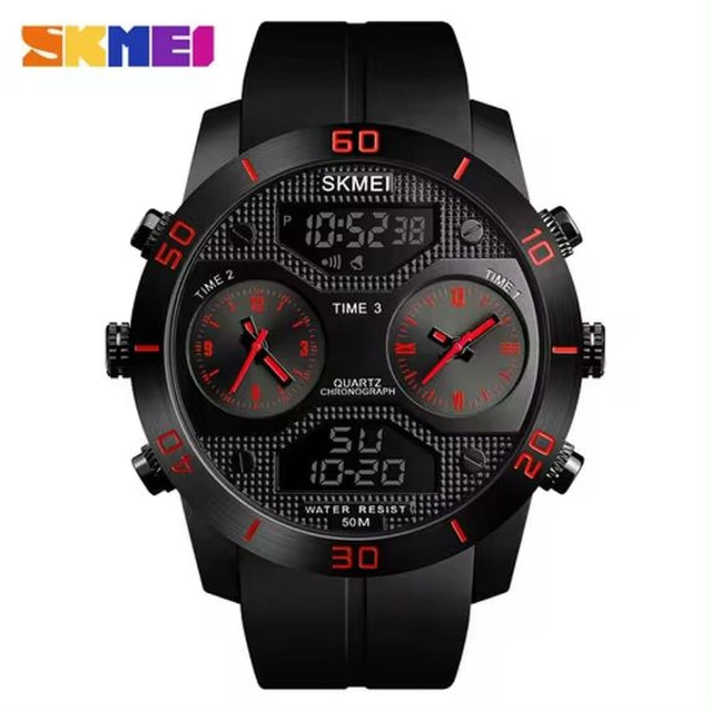 Reloj Digital SKMEI 1355 Triple hora Negro