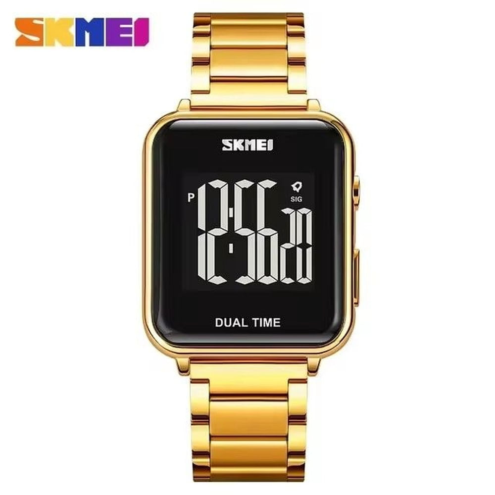 Reloj Digital SKMEI 1852 Resistente al agua Dorado Metálico