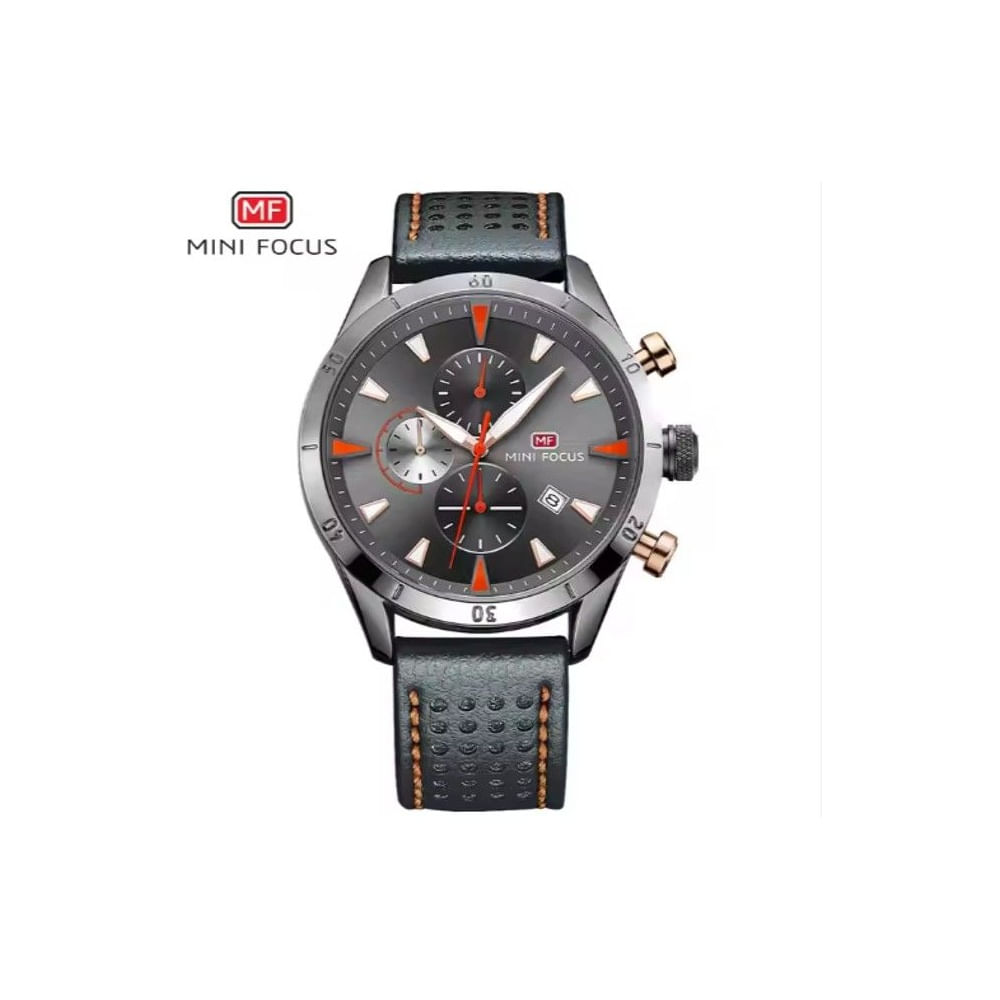 Reloj Análogo Mini Focus MF0011G Cronógrafo Resistente al agua Negro