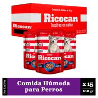 Pack x15 Comida Húmeda de Cachorro Ricocan Cordero 100gr