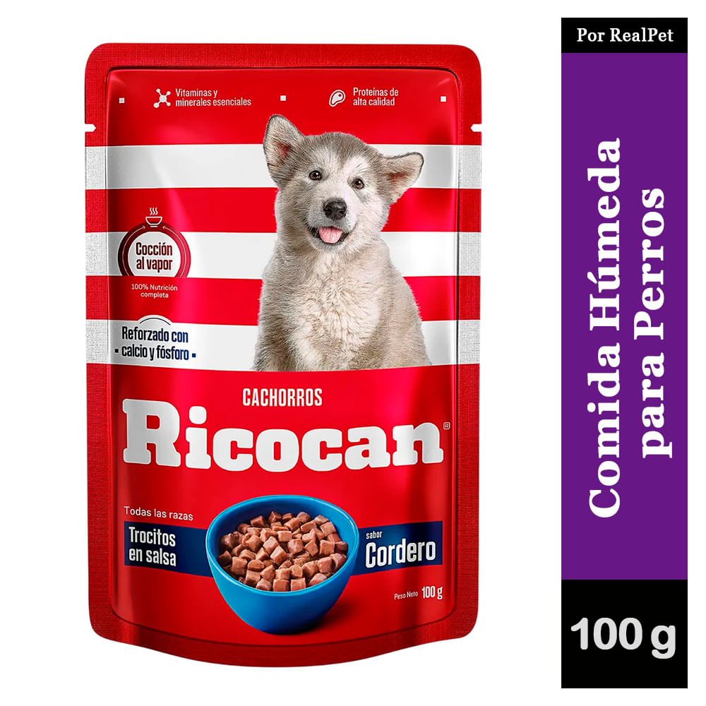 Comida Húmeda de Cachorro Ricocan Cordero 100gr