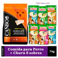Canbo Perro Adulto Pequeño Cordero 7 kg + Churu 6 Sobres Variados