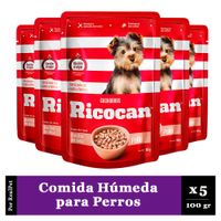 Pack x5 Comida Húmeda de Cachorro Ricocan Pollo 100gr