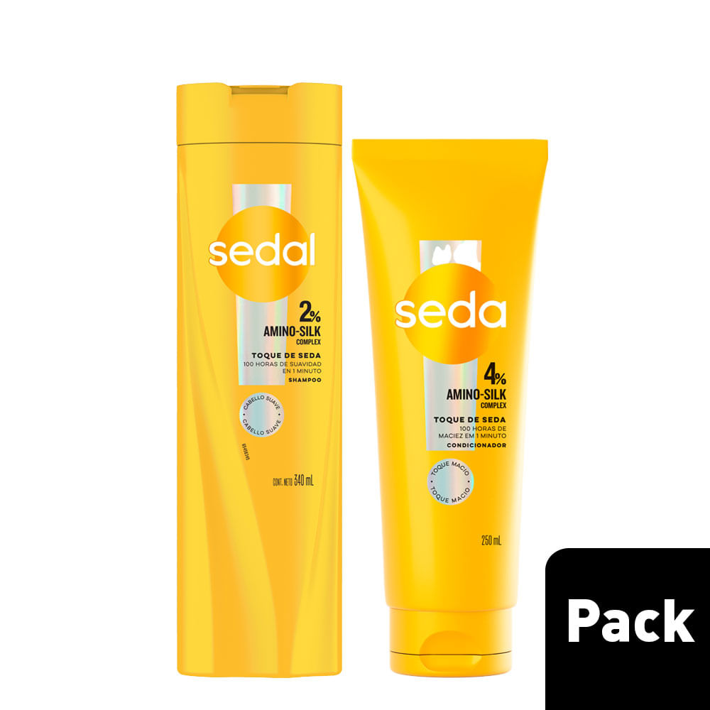Pack SEDAL: Shampoo Toque de Seda Botella 340ml + Acondicionador Toque de Seda Tubo 250ml