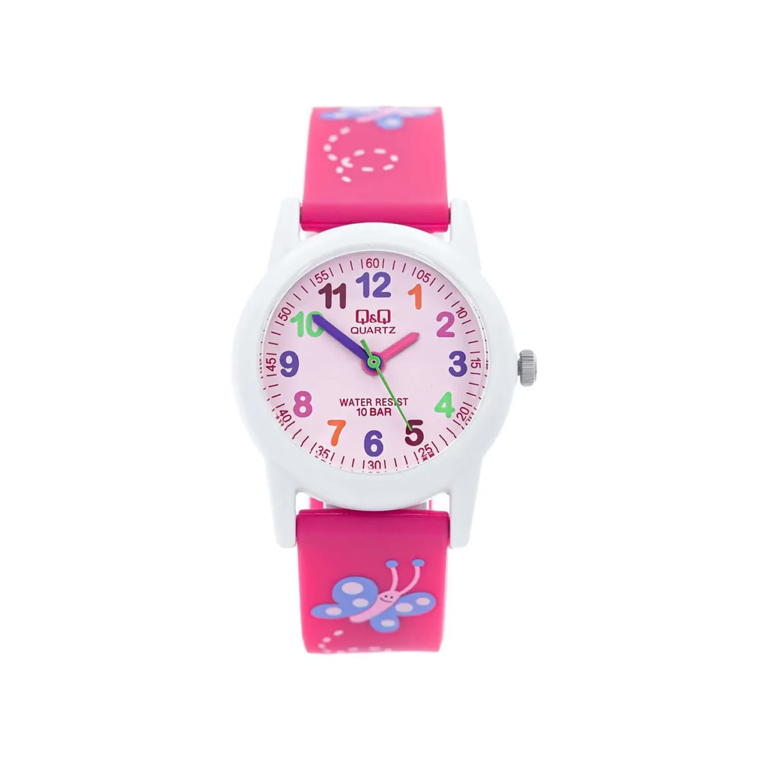 Reloj QyQ para Niña Acuático 10 BAR Diseño Mariposa Regalo Ideal para Niña