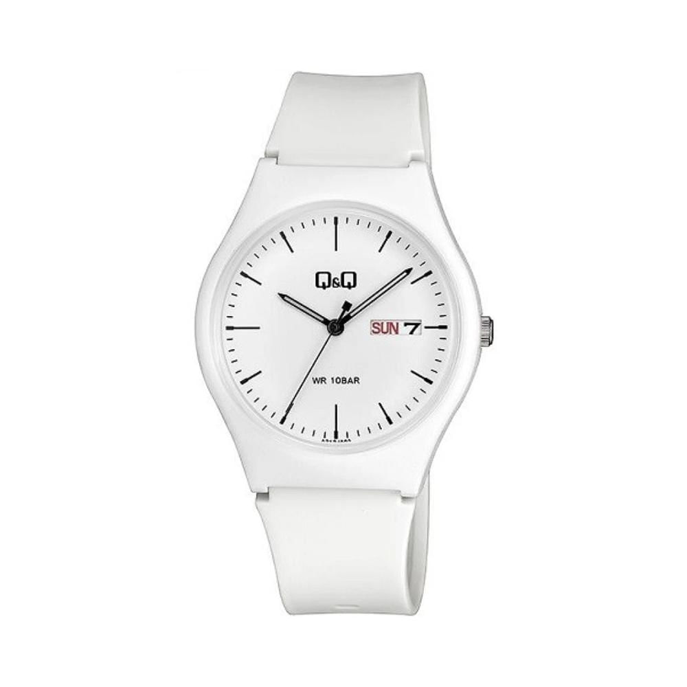 Reloj QyQ Unisex Deportivo Acuático 10 BAR Color Blanco con Fecha Ideal para Regalar