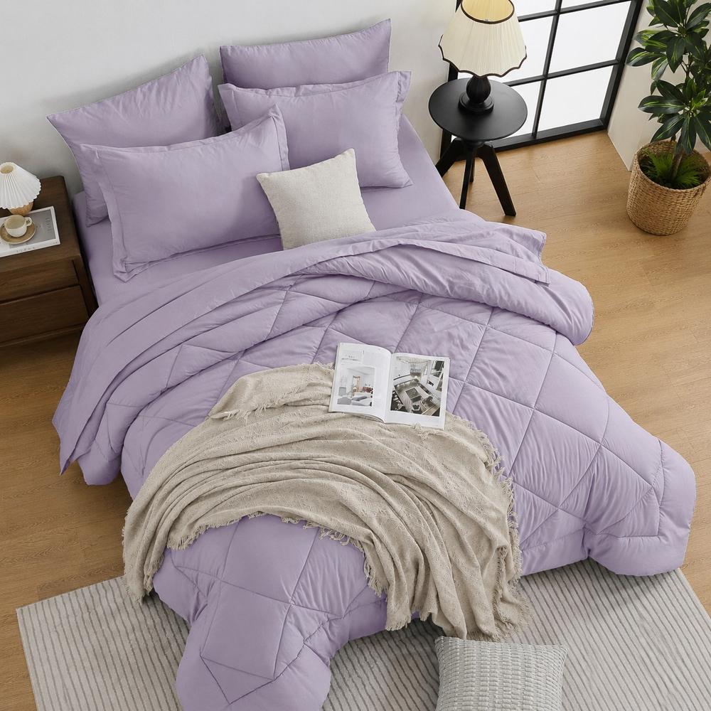 Cubrecama Verano Algodón Pima Color Lila 2 Plazas