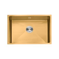 Lavadero de Cocina Empotrable de Acero Inoxidable Dorado 76 x 46 cm Acabado Nano