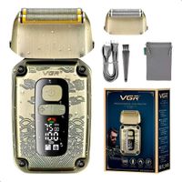 Rasuradora Eléctrica Shaver VGR V-337 Metálica Profesional Recargable USB