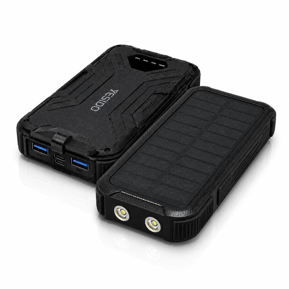 Power Bank Solar Yesido PB205 30000 Mah Bateria Portatil Negro