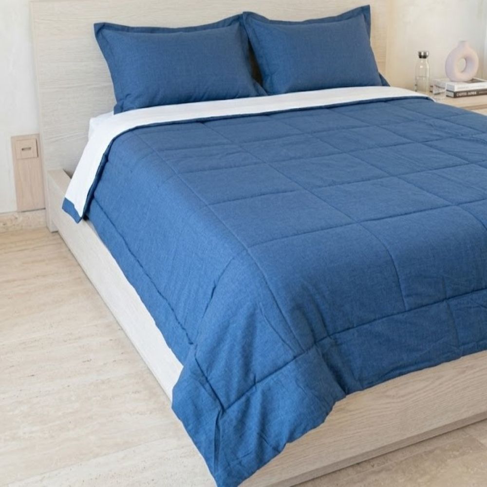 Cubrecama Premium Algodón Pima Brisa Marina 2 Plazas