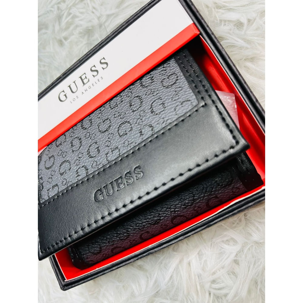 Billetera de hombre Guess elegante y duradera negra Billetera de hombre Guess elegante y duradera negro