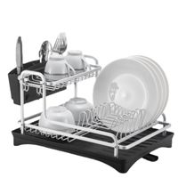 Escurridor De Platos De 2 Niveles De Aluminio Modelo 422 Plateado 183PLT01