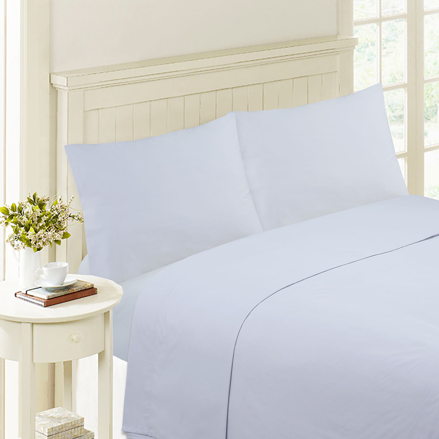 Sábana 300 Hilos Solido Gris Claro 1.5 Plazas