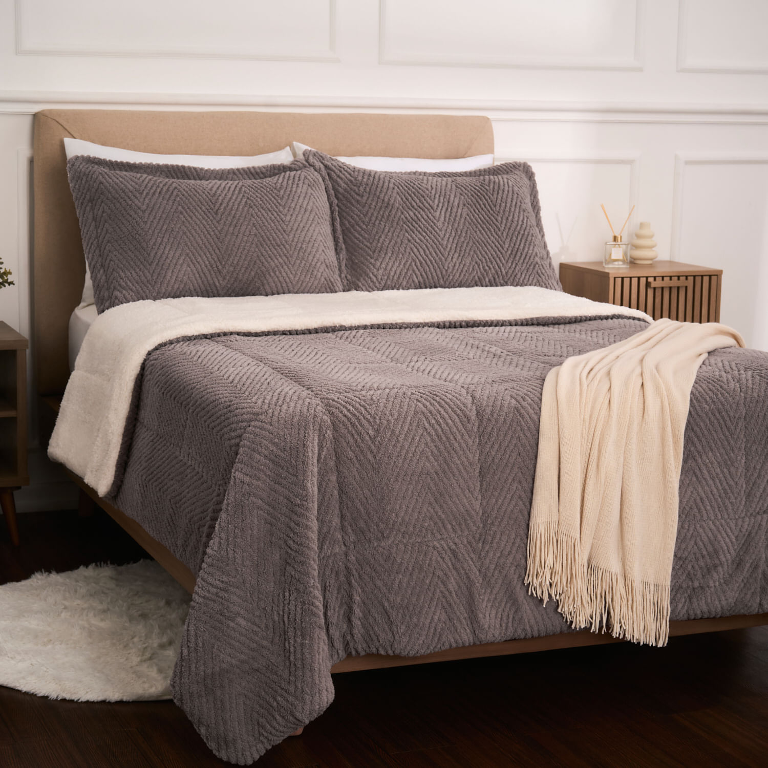 Edredon OI26 Text Chevron Topo 2 Plazas