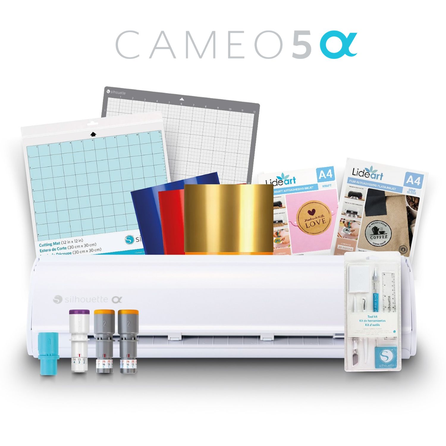 Combo Full Silhouette Cameo 5 Alpha Blanco y Cuchillas