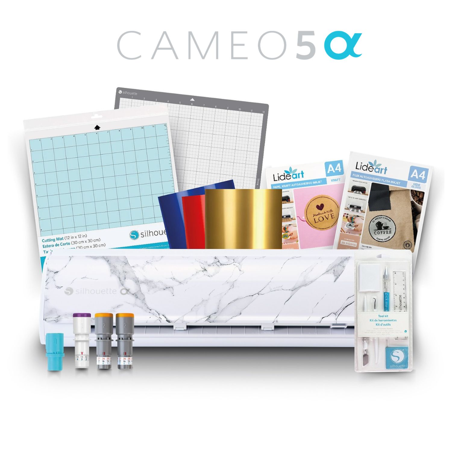Combo Full Silhouette Cameo 5 Alpha Mármol y Cuchillas