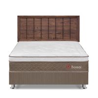 Dormitorio Boreal Queen Marron + Cabecera Catania Nogal