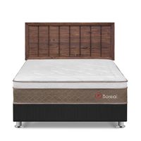 Dormitorio Boreal Queen Gris + Cabecera Catania Nogal